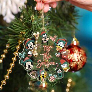 Personalized Mickey and Friends Christmas Ornament Tis The Season Ornament